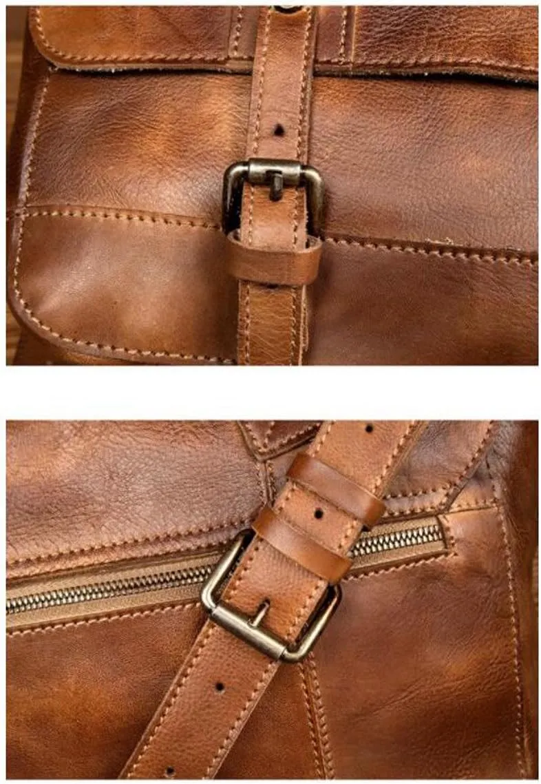 Mens Handbags Briefcases Messenger Shoulder Bags Genuine Leather Crossbody Bags Laptop Bags Travel Bags 15Inch