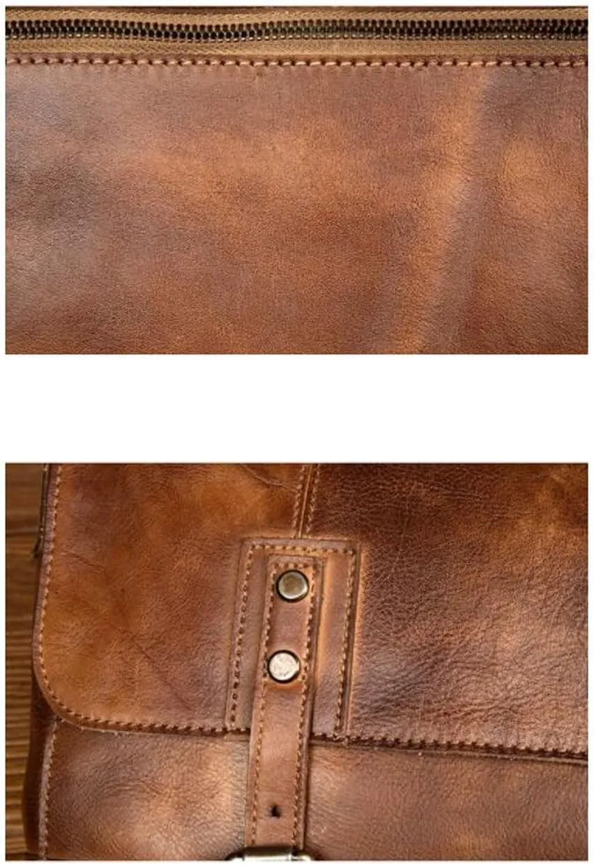 Mens Handbags Briefcases Messenger Shoulder Bags Genuine Leather Crossbody Bags Laptop Bags Travel Bags 15Inch