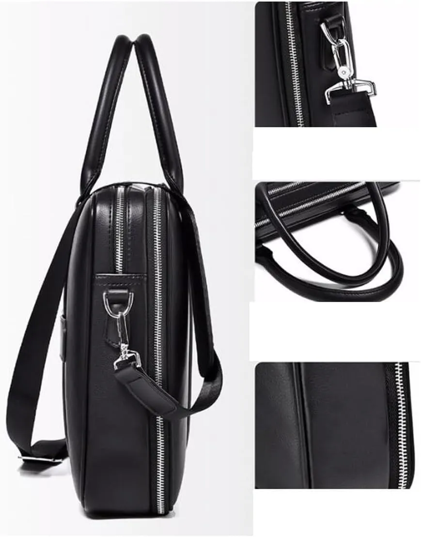 Mens Handbags Briefcases Shoulder Bags Casual Daypacks Genuine Leather Laptop Bags Messenger Bags 15.3Inch