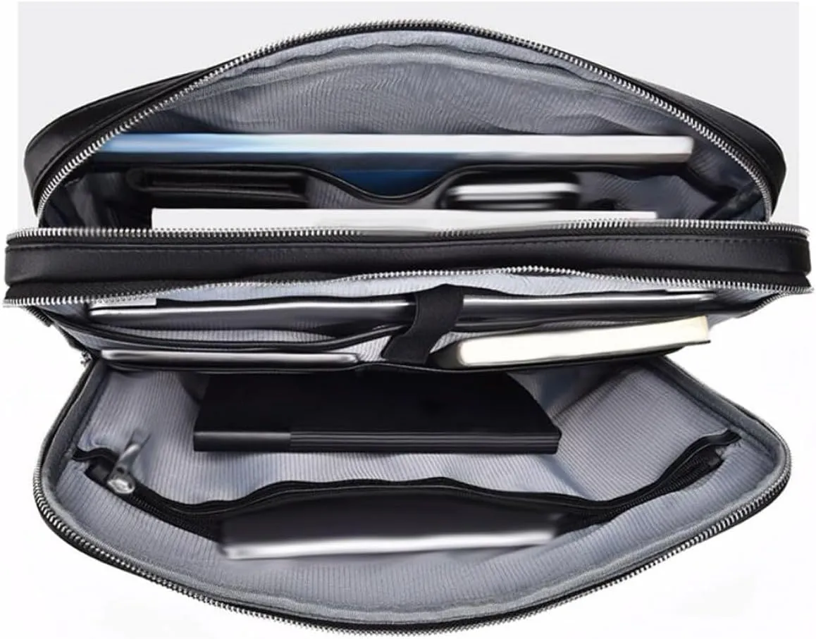 Mens Handbags Briefcases Shoulder Bags Casual Daypacks Genuine Leather Laptop Bags Messenger Bags 15.3Inch