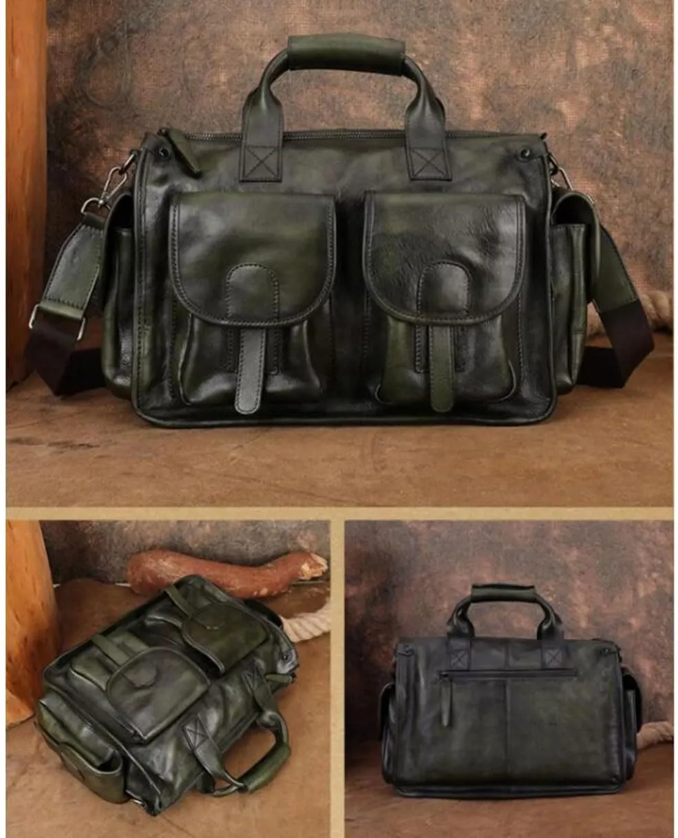 Mens Handbags Messenger Shoulder Bags Genuine Leather Business Briefcases Laptop Bags Carrying Cases Travel Bags