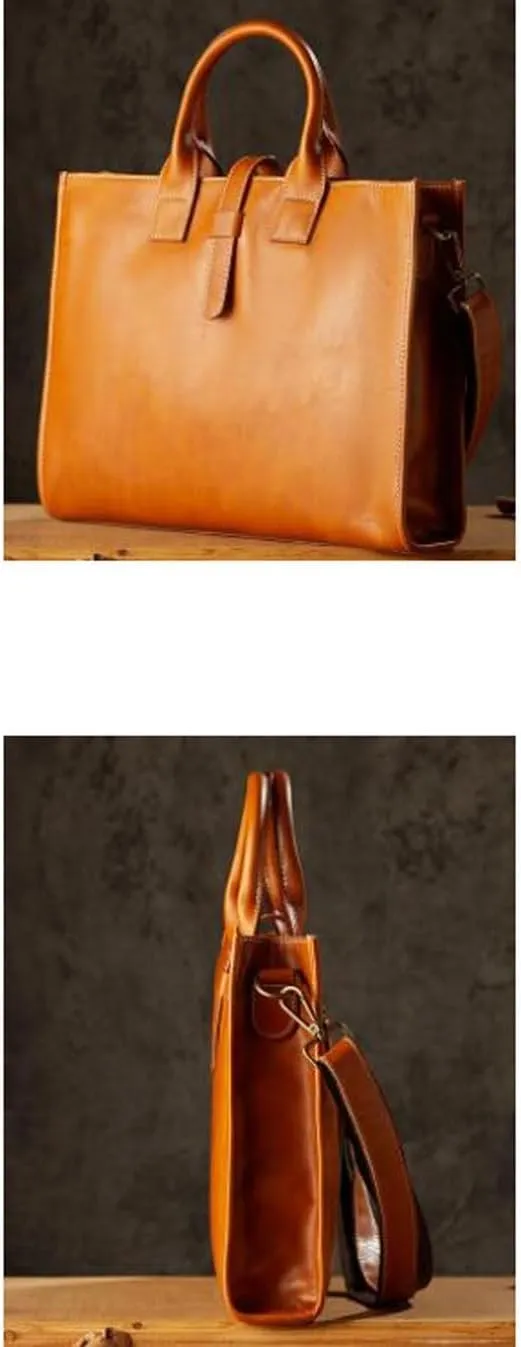 Mens Handbags Messenger Shoulder Bags Genuine Leather Business Briefcases Laptop Bags Crossbody Bags 14.6Inch