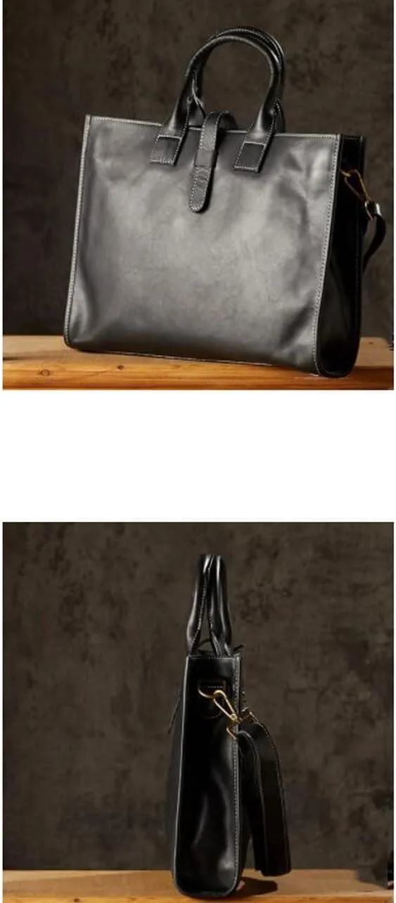 Mens Handbags Messenger Shoulder Bags Genuine Leather Business Briefcases Laptop Bags Crossbody Bags 14.6Inch