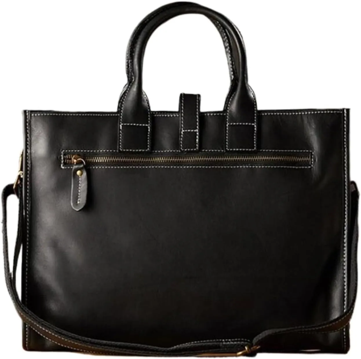 Mens Handbags Messenger Shoulder Bags Genuine Leather Business Briefcases Laptop Bags Crossbody Bags 14.6Inch