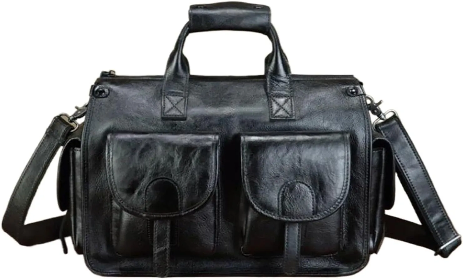 Mens Handbags Messenger Shoulder Bags Genuine Leather Business Briefcases Laptop Bags Crossbody Bags 14.6Inch