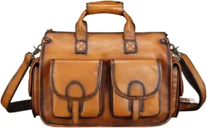 Mens Handbags Messenger Shoulder Bags Genuine Leather Business Briefcases Laptop Bags Crossbody Bags 14.6Inch