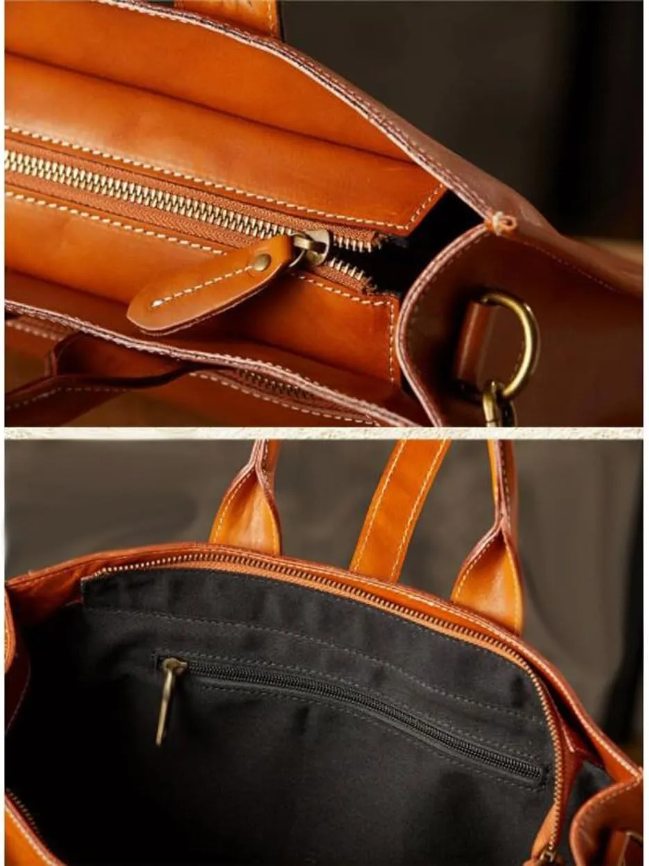 Mens Handbags Messenger Shoulder Bags Genuine Leather Business Briefcases Laptop Bags Crossbody Bags 14.6Inch