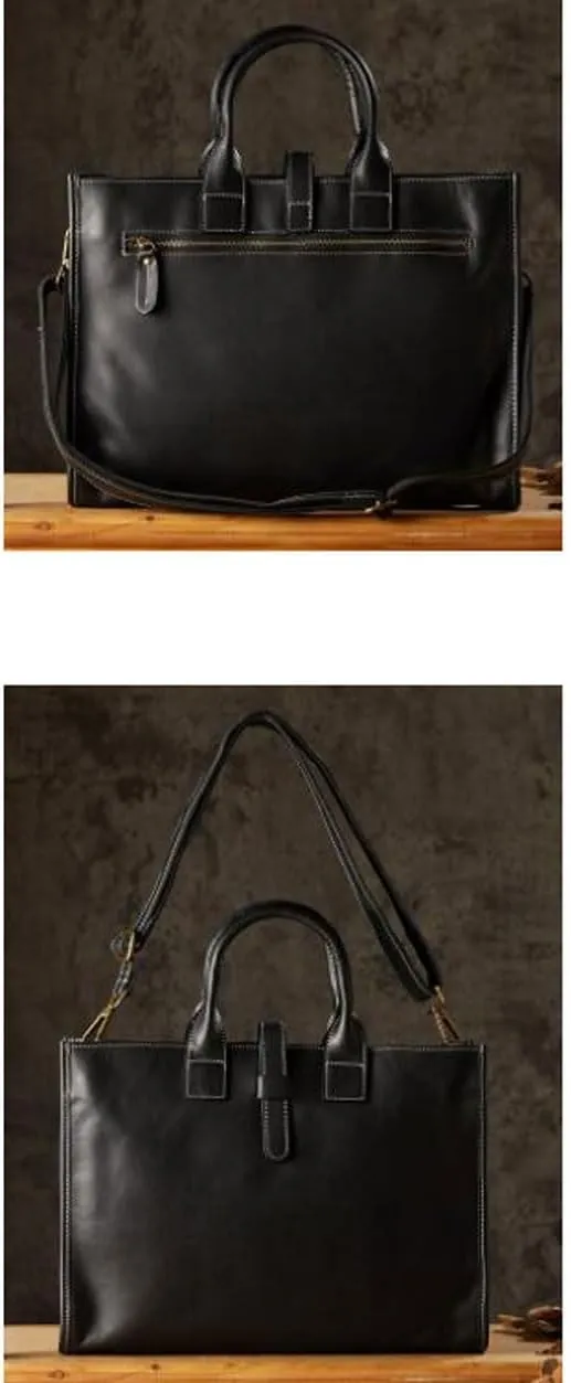 Mens Handbags Messenger Shoulder Bags Genuine Leather Business Briefcases Laptop Bags Crossbody Bags 14.6Inch