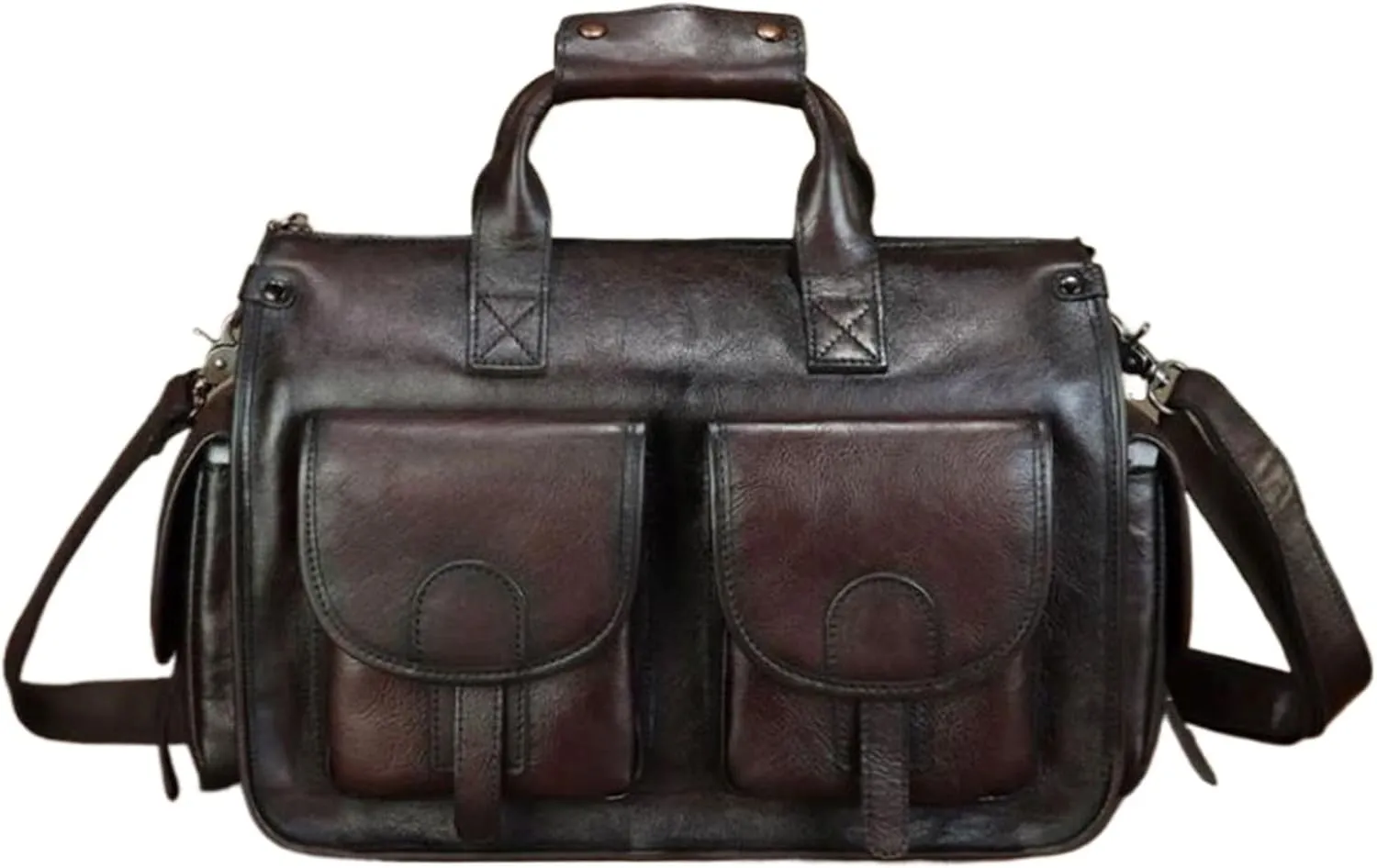 Mens Handbags Messenger Shoulder Bags Genuine Leather Business Briefcases Laptop Bags Crossbody Bags 14.6Inch