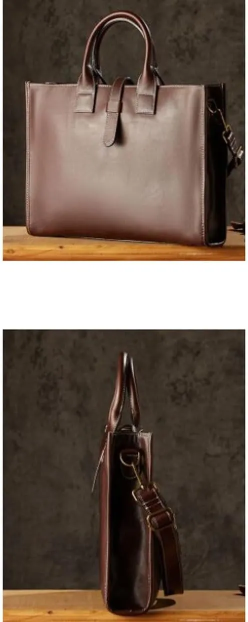 Mens Handbags Messenger Shoulder Bags Genuine Leather Business Briefcases Laptop Bags Crossbody Bags 14.6Inch