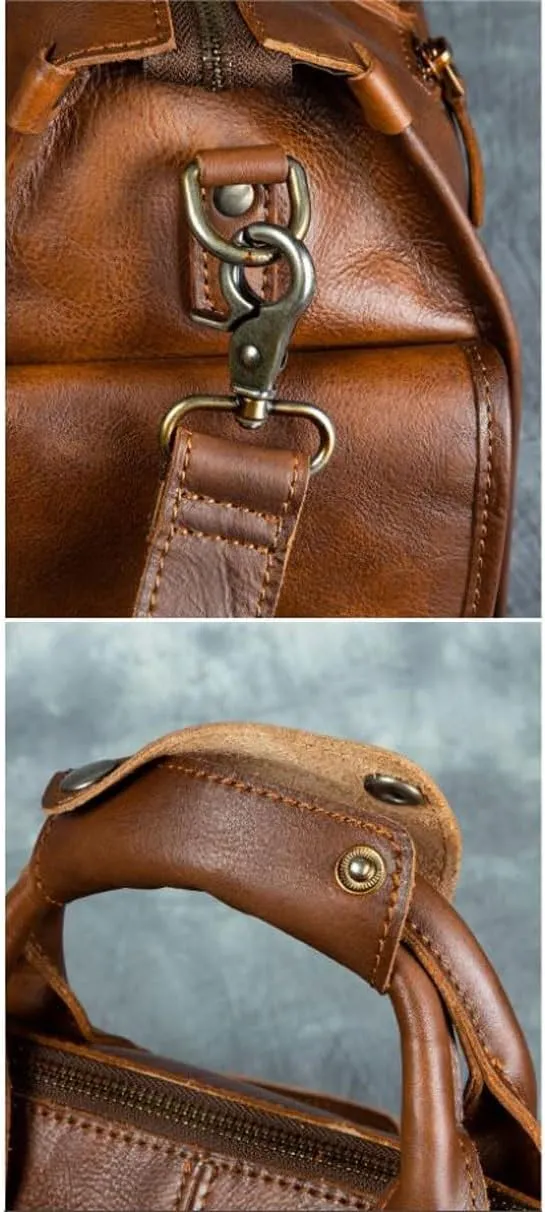 Mens Handbags Messenger Shoulder Bags Genuine Leather Business Briefcases Laptop Bags Travel Bags 14.6Inch
