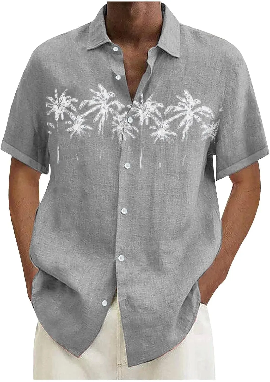 Mens Hawaiian Shirts with Beach Summer Tops Summer Beach Shirt Mens Beach Tees Summer Tees