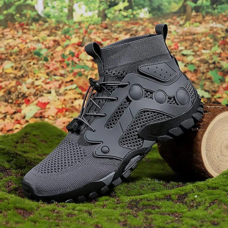 Mens High Top Water Shoes Breathable Hiking Shoes Quick Drying Sports Aqua Barefoot Shoes Non Slip Walking Fishing Shoes