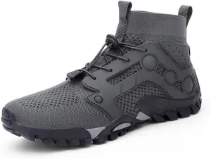 Mens High Top Water Shoes Breathable Hiking Shoes Quick Drying Sports Aqua Barefoot Shoes Non Slip Walking Fishing Shoes