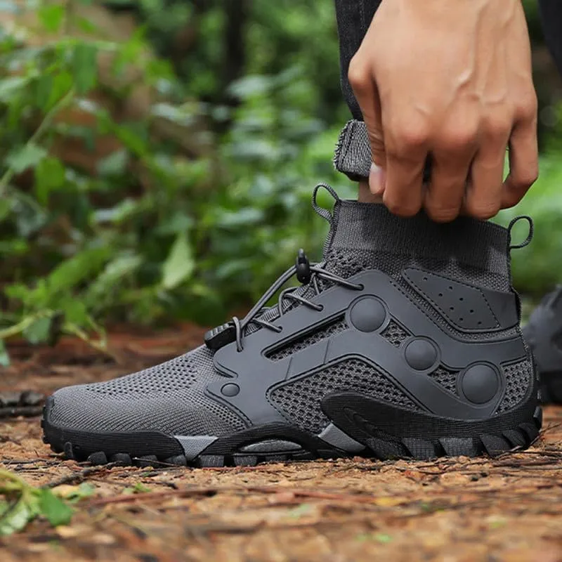 Mens High Top Water Shoes Breathable Hiking Shoes Quick Drying Sports Aqua Barefoot Shoes Non Slip Walking Fishing Shoes