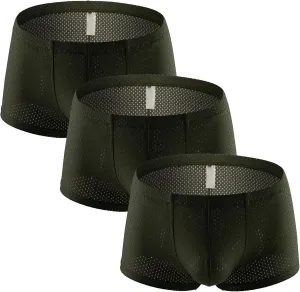 Men's Mesh Low Waist Pouch Trunk Sexy Mesh Breathable Boxers Briefs Sexy Breathable Boxers Briefs for Men