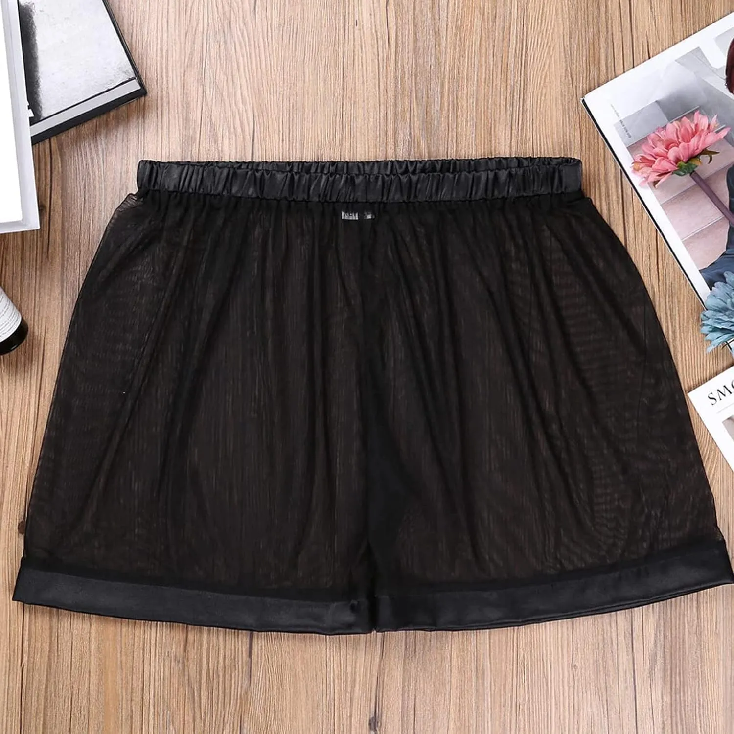 Mens Sexy Boxer Briefs Mesh Breathable Underpants Mens Mesh Shorts See Through With Large Split Mesh Pants