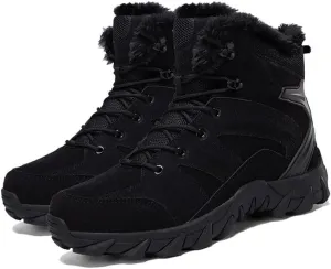 Mens Snow Boots Insulated Fur Liner Winter Warm Hiking Shoes Walking Sneaker ankle boots