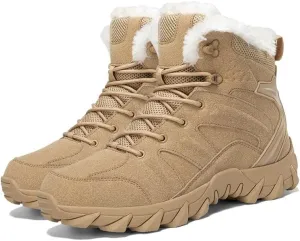 Mens Snow Boots Insulated Fur Liner Winter Warm Hiking Shoes Walking Sneaker