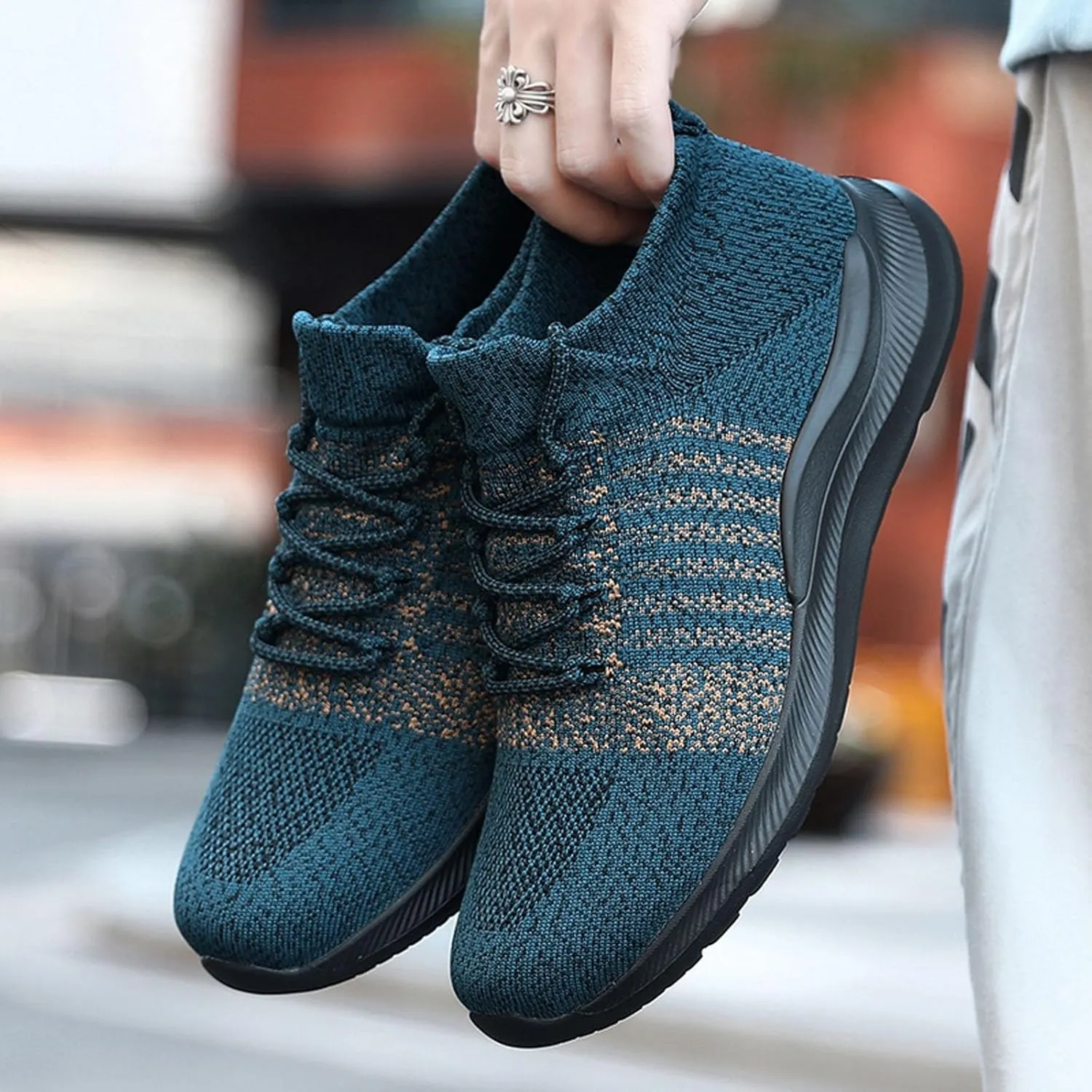 Men's Walking Shoes Mens Gym Shoes Mesh Sneakers Lightweight Casual Walking Tennis Men Slip On Comfortable Light Weight New Men Casual