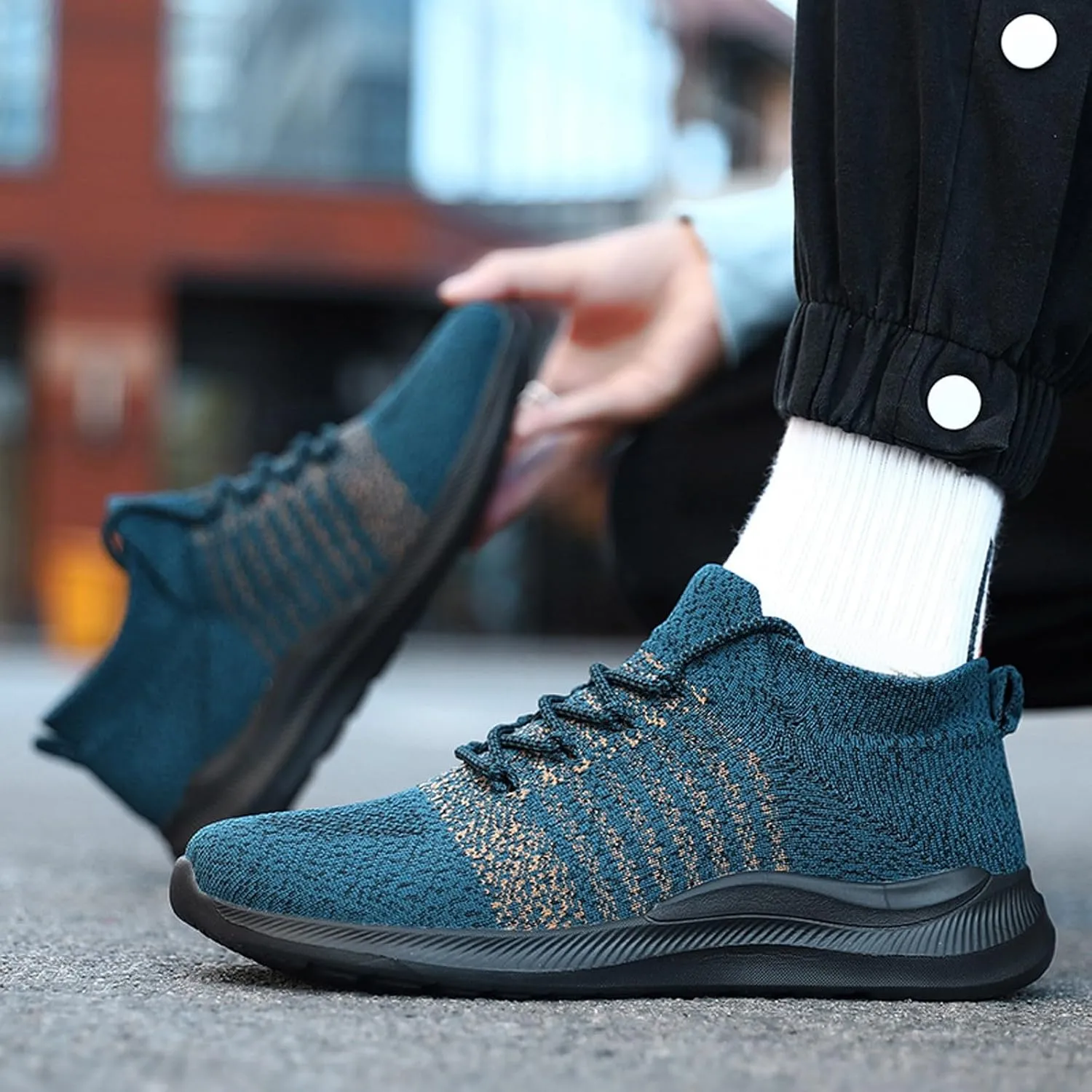 Men's Walking Shoes Mens Gym Shoes Mesh Sneakers Lightweight Casual Walking Tennis Men Slip On Comfortable Light Weight New Men Casual