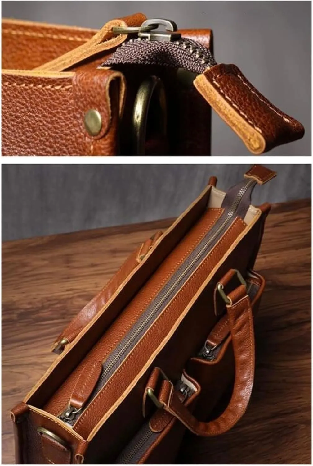 Messenger Shoulder Bags Mens Genuine Leather Laptop Bags Handbags Crossbody Bags Business Briefcases 15Inch