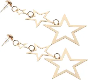 Milisten 1 Pair Minimalist Dangle Star Earrings Unique Multi Pentagram Design Elegant Charm for Everyday Wear Present for Friends and Loved Ones