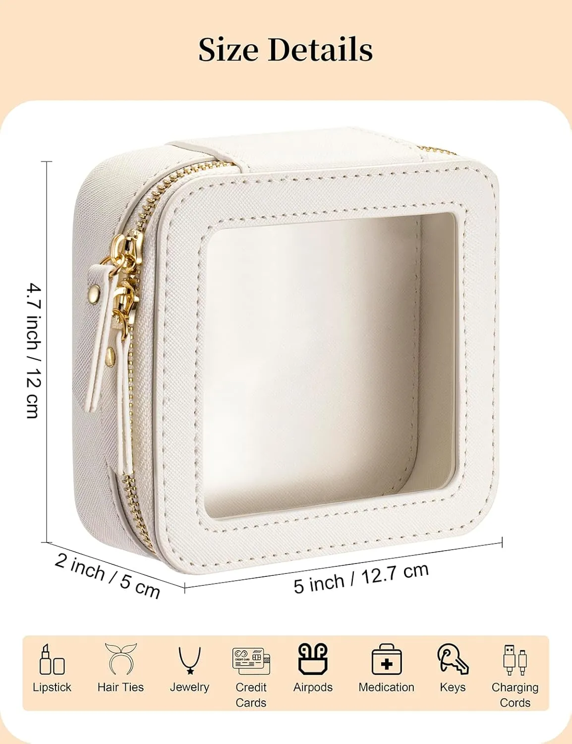 Mini Makeup Bag for Purse - Clear Travel Leather Toiletry Bag with Zipper - Car Organizer Bag - Small Waterproof Cosmetic Organizer Case for On-the-Go Essentials Lake Green