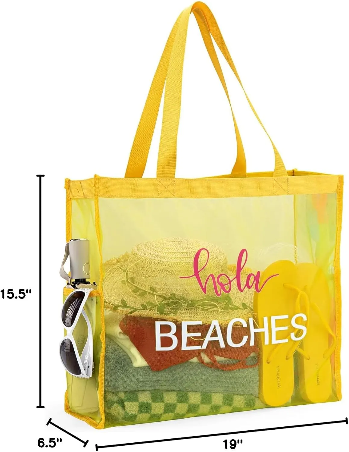 Montana West Large Mesh Beach Tote Bag Net Mesh Pool Bag with Two Pockets