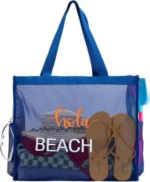 Montana West Large Mesh Beach Tote Bag Net Mesh Pool Bag with Two Pockets