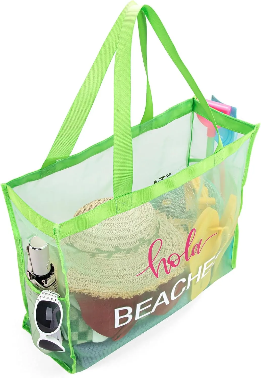 Montana West Large Mesh Beach Tote Bag Net Mesh Pool Bag with Two Pockets