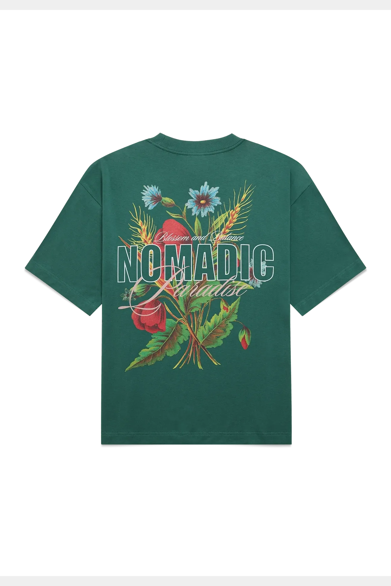 NOMADIC PARADISE Blossom tee - Garden green