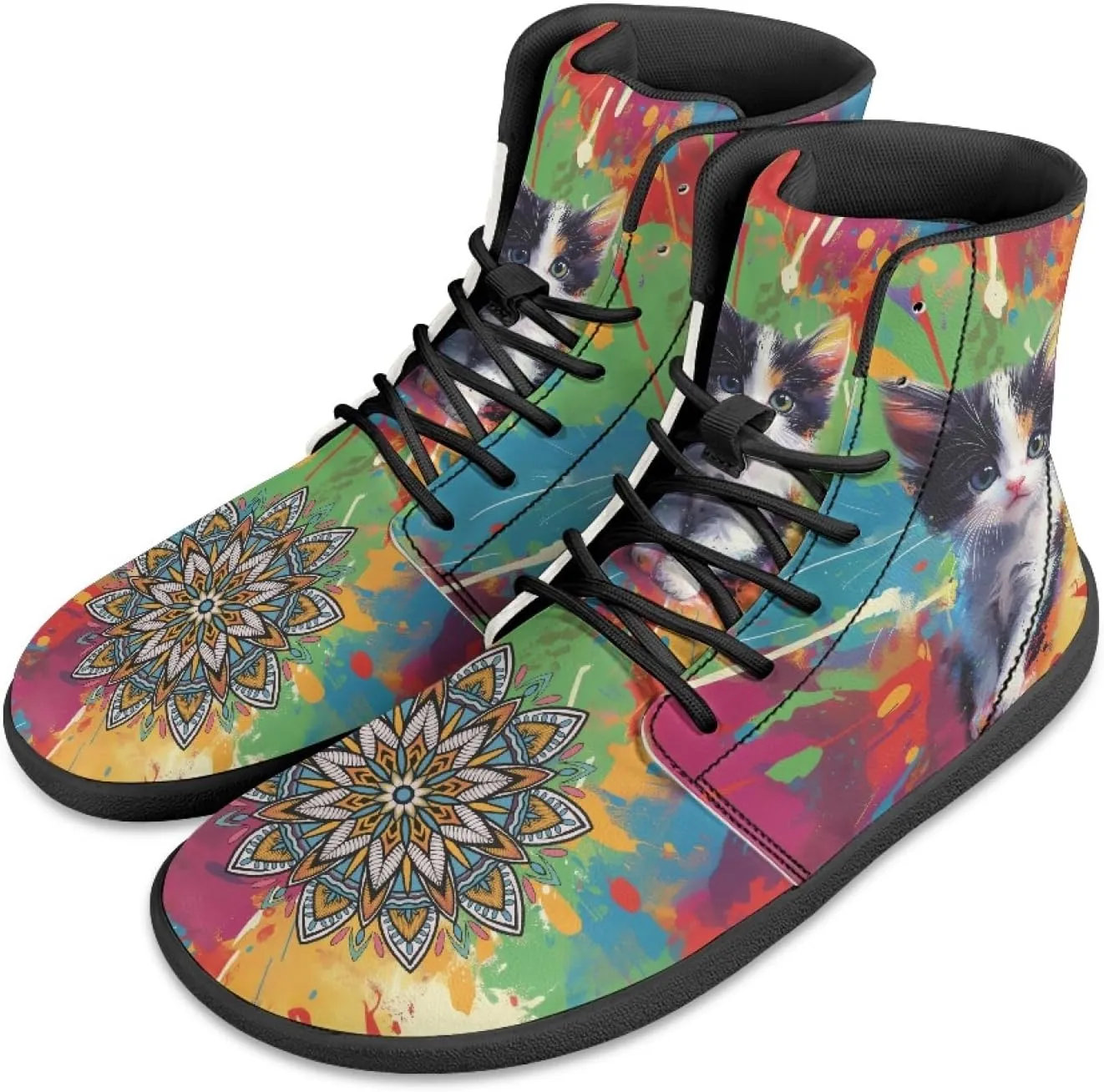Novelty Barefoot Shoes Men's Women's PU Leather Zero Drop Sole Trail Running Flat Minimalist Sneakers Athletic Shoes
