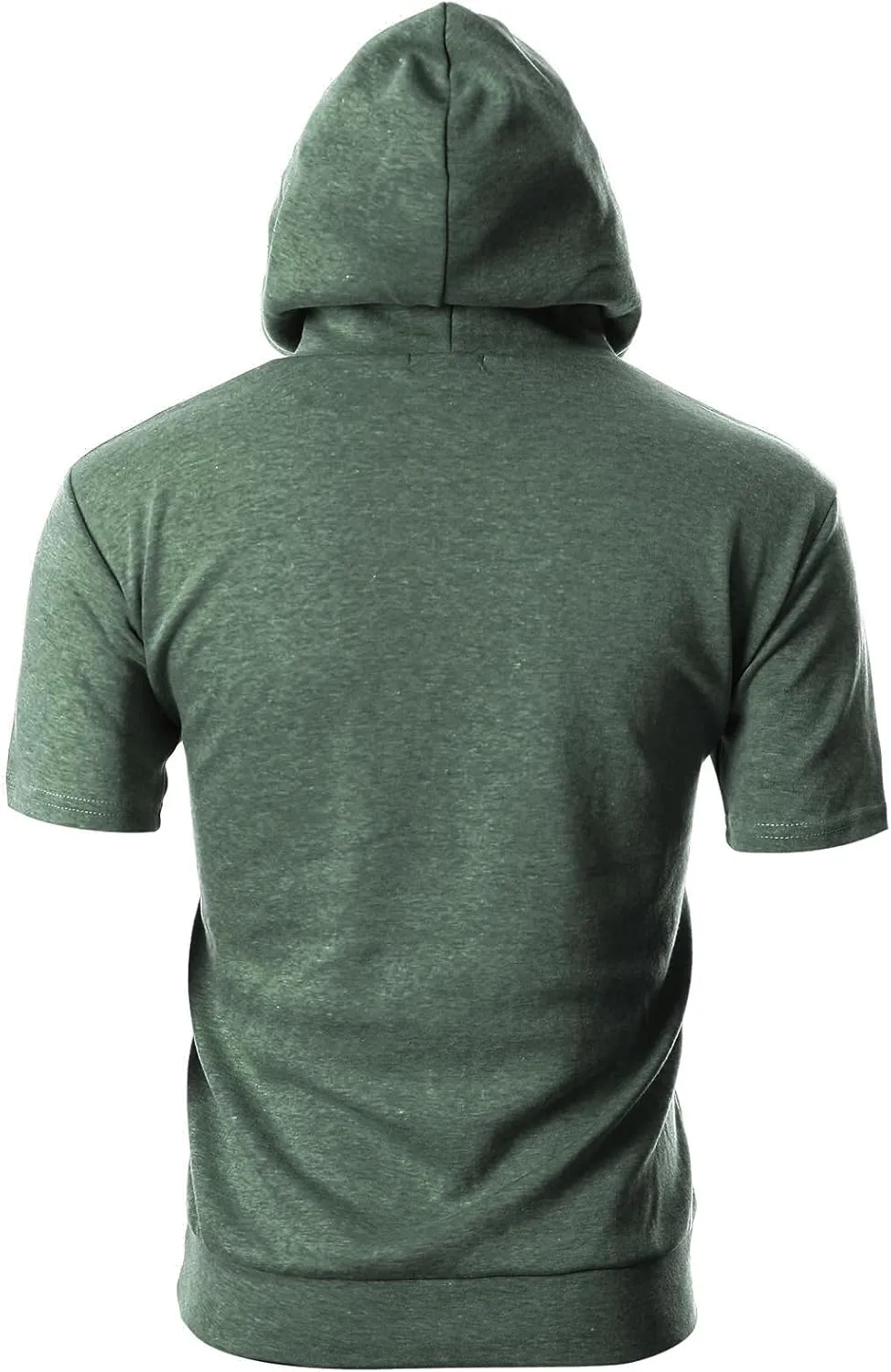 Ohoo Men's Short Sleeve Hoodie Pullover Slim Fit Lightweight Summer Hooded Sweatshirt