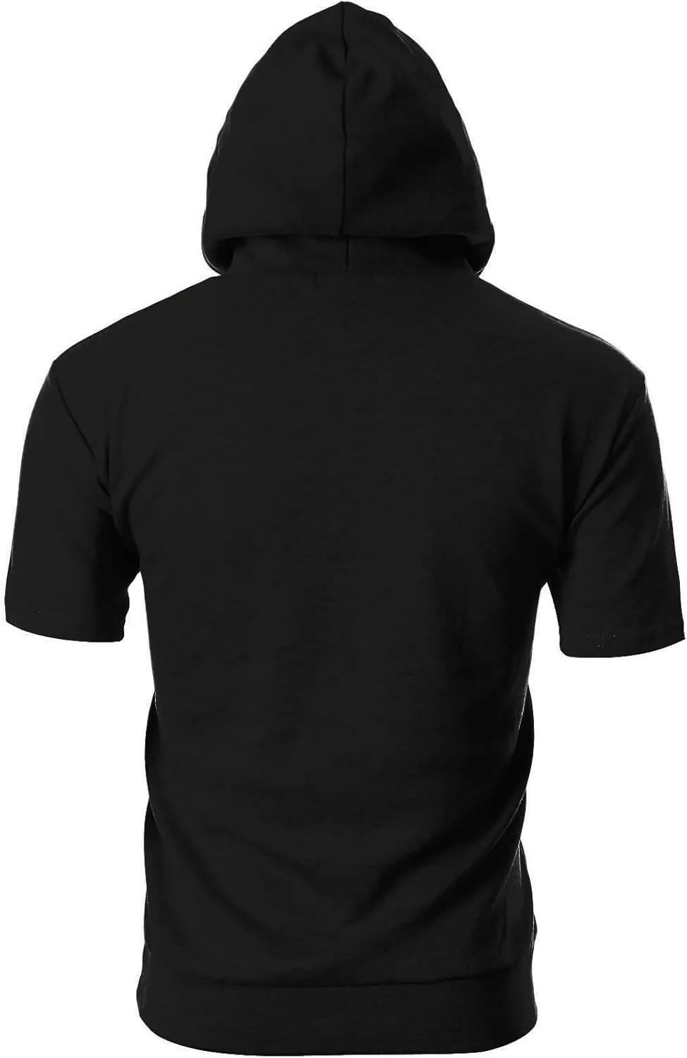 Ohoo Men's Short Sleeve Hoodie Pullover Slim Fit Lightweight Summer Hooded Sweatshirt