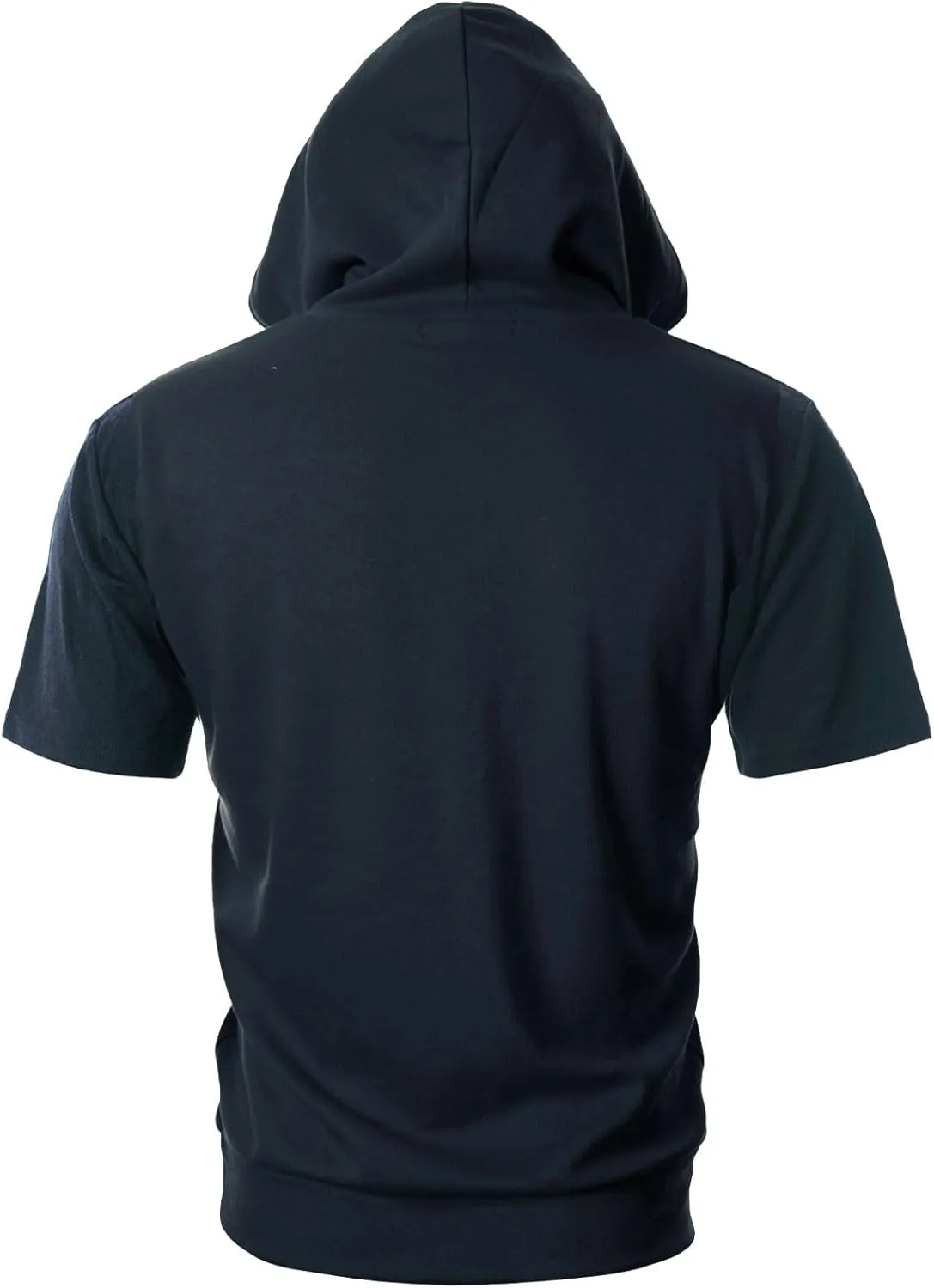 Ohoo Men's Short Sleeve Hoodie Pullover Slim Fit Lightweight Summer Hooded Sweatshirt