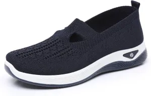 Orthowalk Womens Shoes Woven Arch Support Slip-On Sneakers Breathable Soft Indoor Outdoor Casual Walking Anti-Skid Sport Shoe