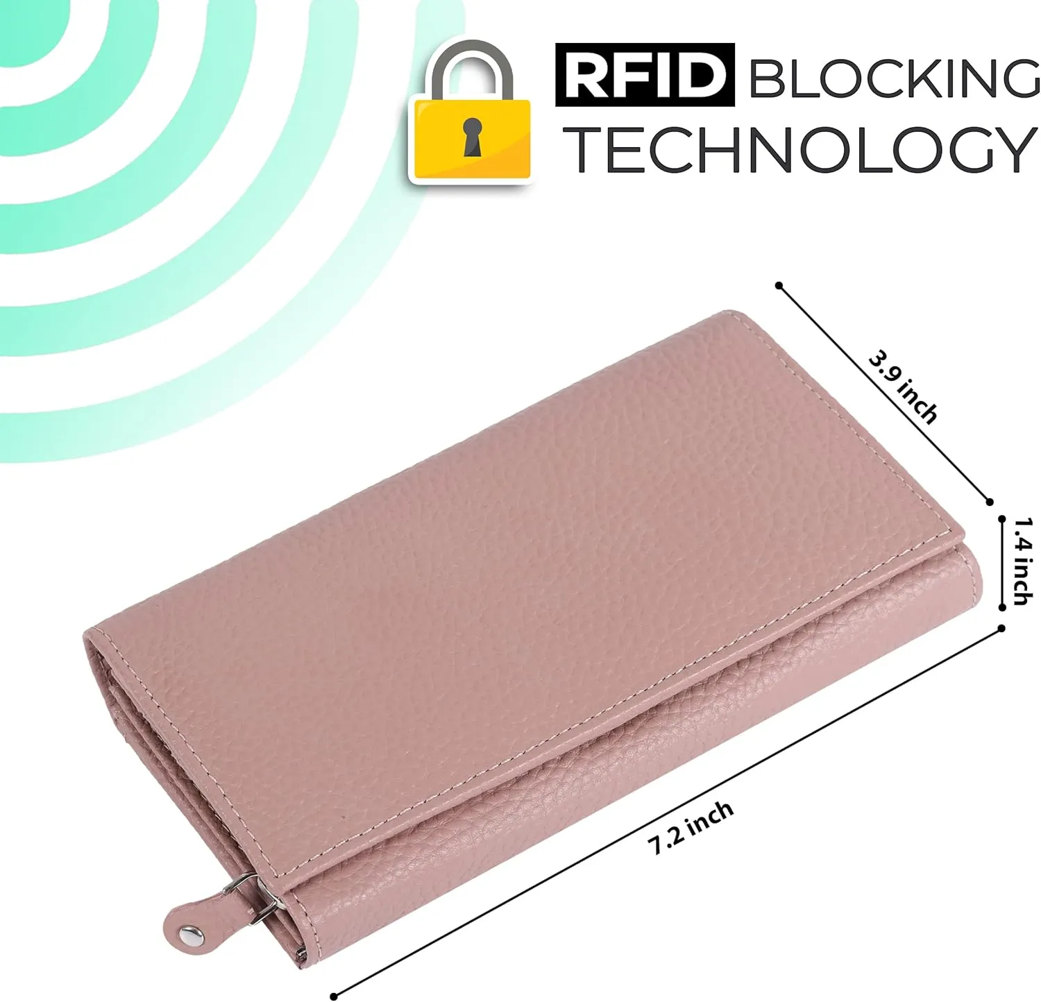 Ozora Handmade Bifold Premium Leather Slim Wallet with RFID Protection, Card Holders and ID Window for Women