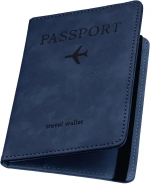 Passport Cover - RFID-Blocking Travel Wallet - Navy - Unisex Adults