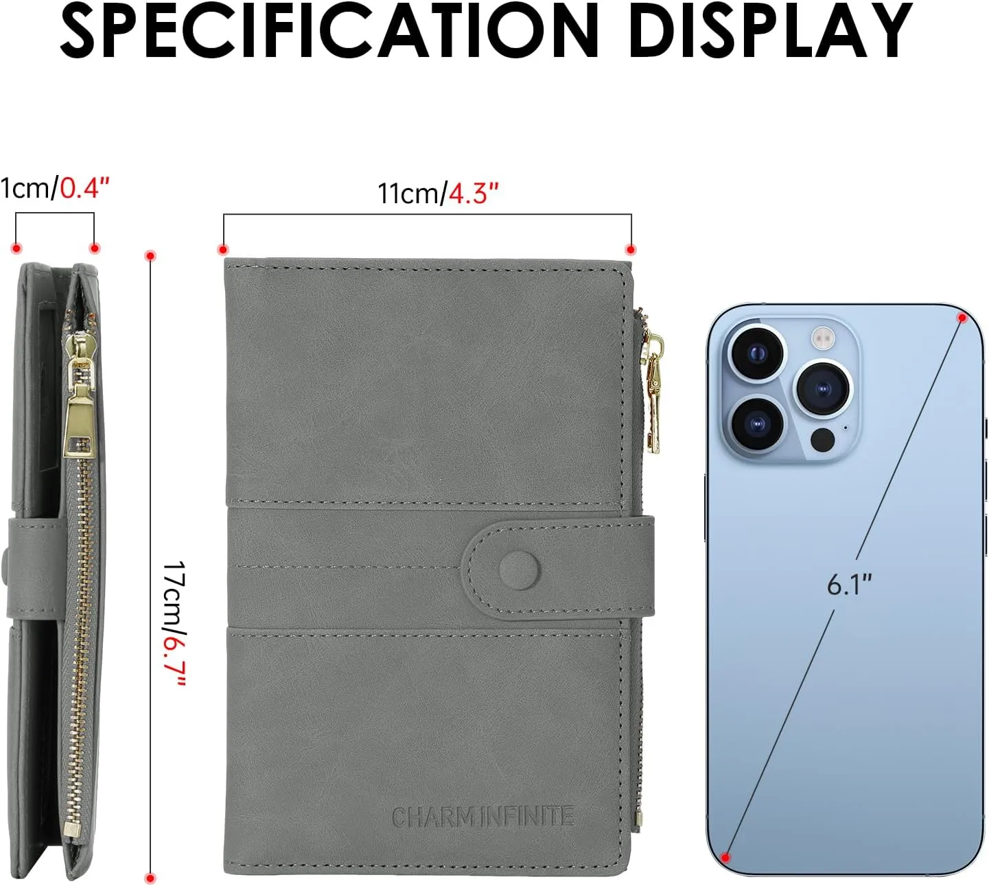 Passport Holder for Women Men Slim RFID Blocking Travel Passport Cover Wallet Purse with Zipper Pocket and Vaccine Card Slot