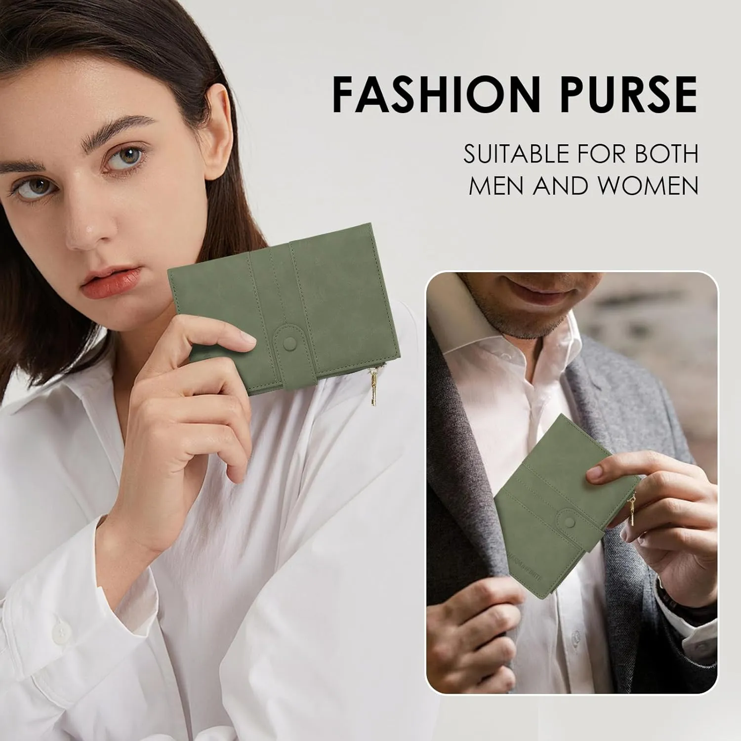 Passport Holder for Women Men Slim RFID Blocking Travel Passport Cover Wallet Purse with Zipper Pocket and Vaccine Card Slot