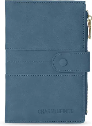 Passport Holder for Women Men Slim RFID Blocking Travel Passport Cover Wallet Purse with Zipper Pocket and Vaccine Card Slot