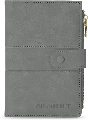 Passport Holder for Women Men Slim RFID Blocking Travel Passport Cover Wallet Purse with Zipper Pocket and Vaccine Card Slot