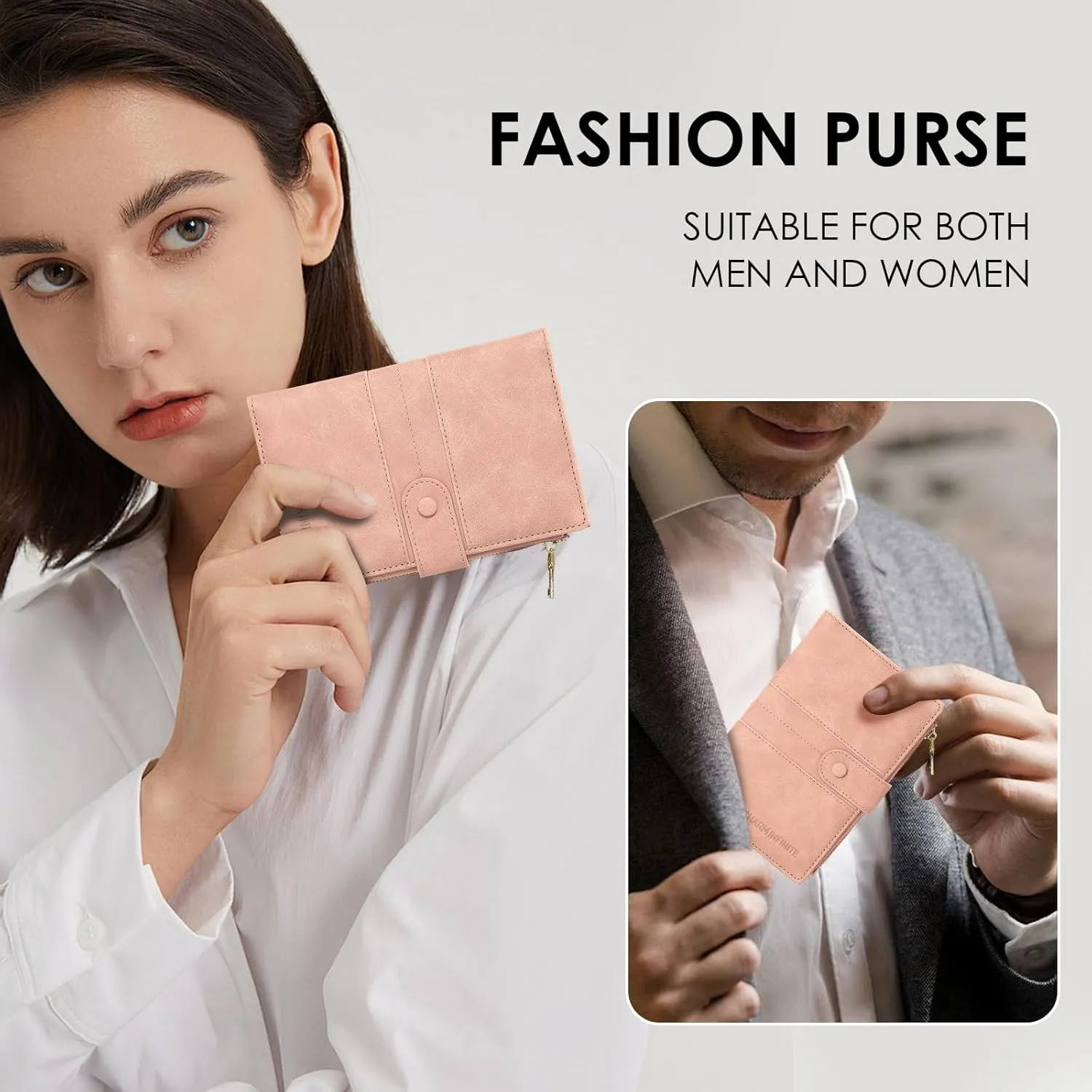 Passport Holder for Women Men Slim RFID Blocking Travel Passport Cover Wallet Purse with Zipper Pocket and Vaccine Card Slot