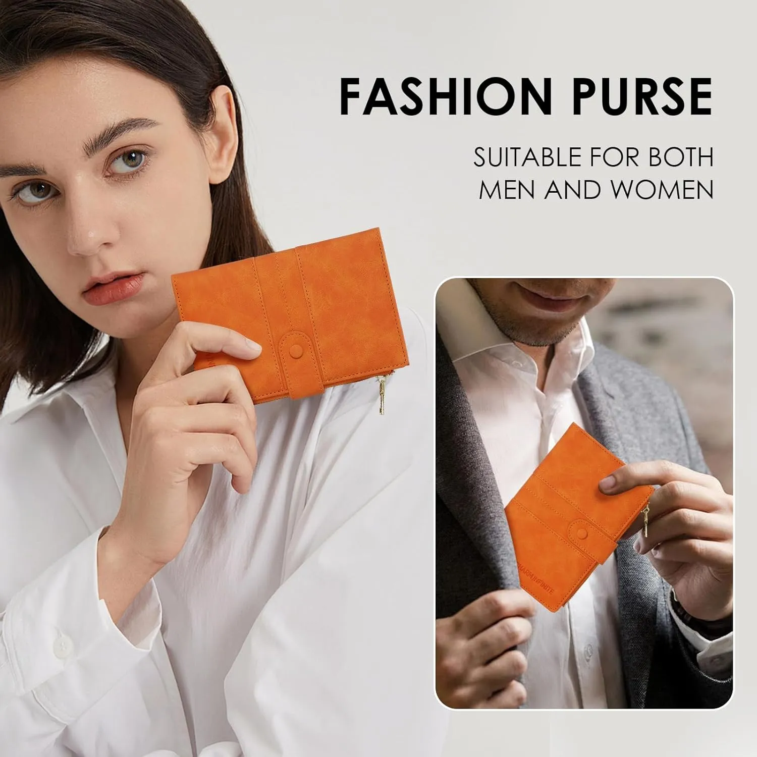 Passport Holder for Women Men Slim RFID Blocking Travel Passport Cover Wallet Purse with Zipper Pocket and Vaccine Card Slot
