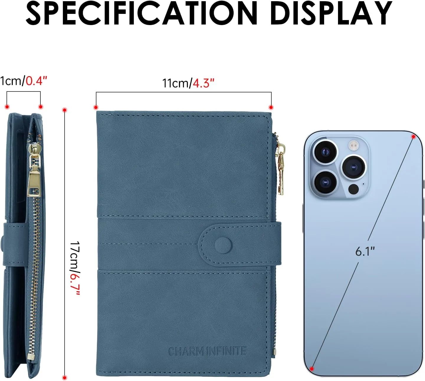 Passport Holder for Women Men Slim RFID Blocking Travel Passport Cover Wallet Purse with Zipper Pocket and Vaccine Card Slot