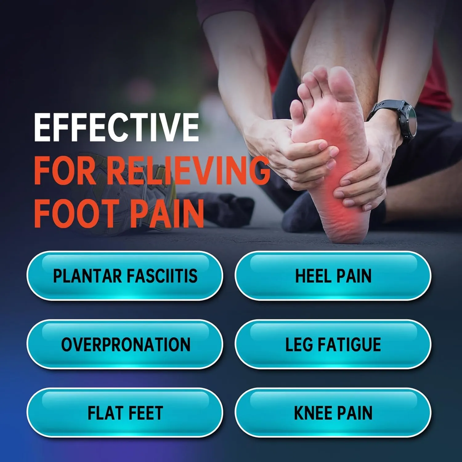 PCSsole Plantar Fasciitis Insoles Men Women- 220 lbs Heavy Duty High Arch Support Inserts with Comfort Cushion Orthotic Pain Relief Insoles for Flat Feet - Arch Pain - Heel Pain -Work Boot Shoe Insole