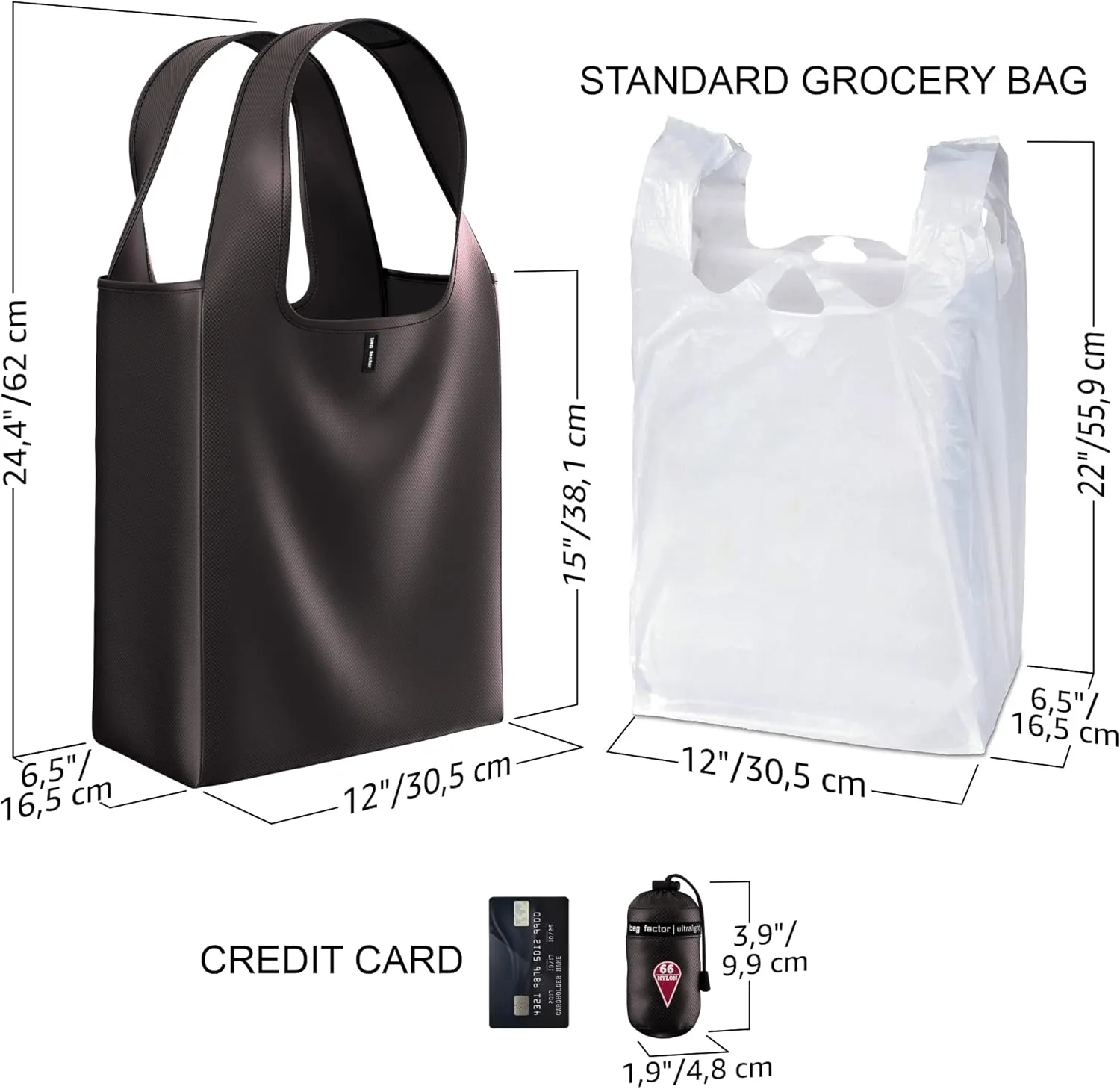 Premium Reusable Grocery Bag  Bag Factor Heavy Duty Foldable Shopping Bag Tote