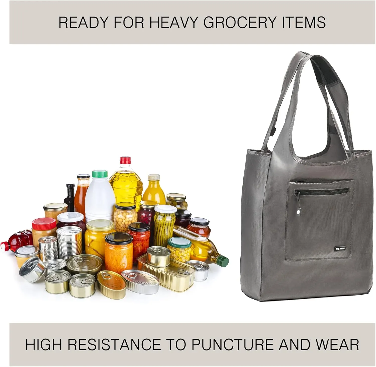 Premium Reusable Grocery Bag  Bag Factor Heavy Duty Foldable Shopping Bag Tote