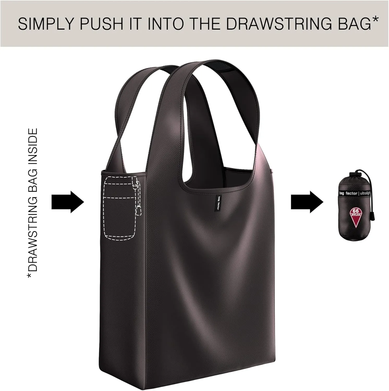 Premium Reusable Grocery Bag  Bag Factor Heavy Duty Foldable Shopping Bag Tote